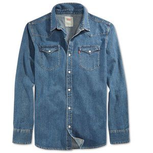 Levi's Men's Small Pearl Snap Denim Western Shirt